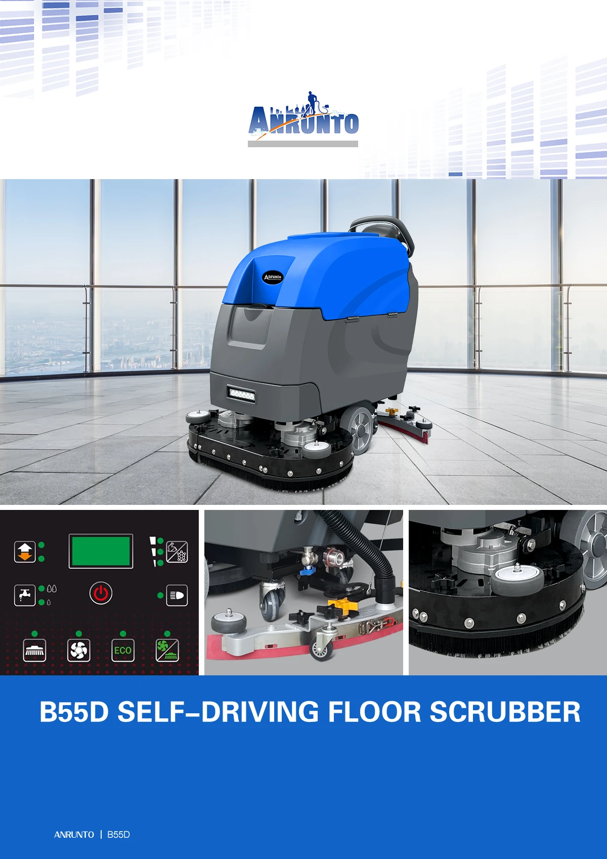 B55D Double Disc Brush Floor Scrubber