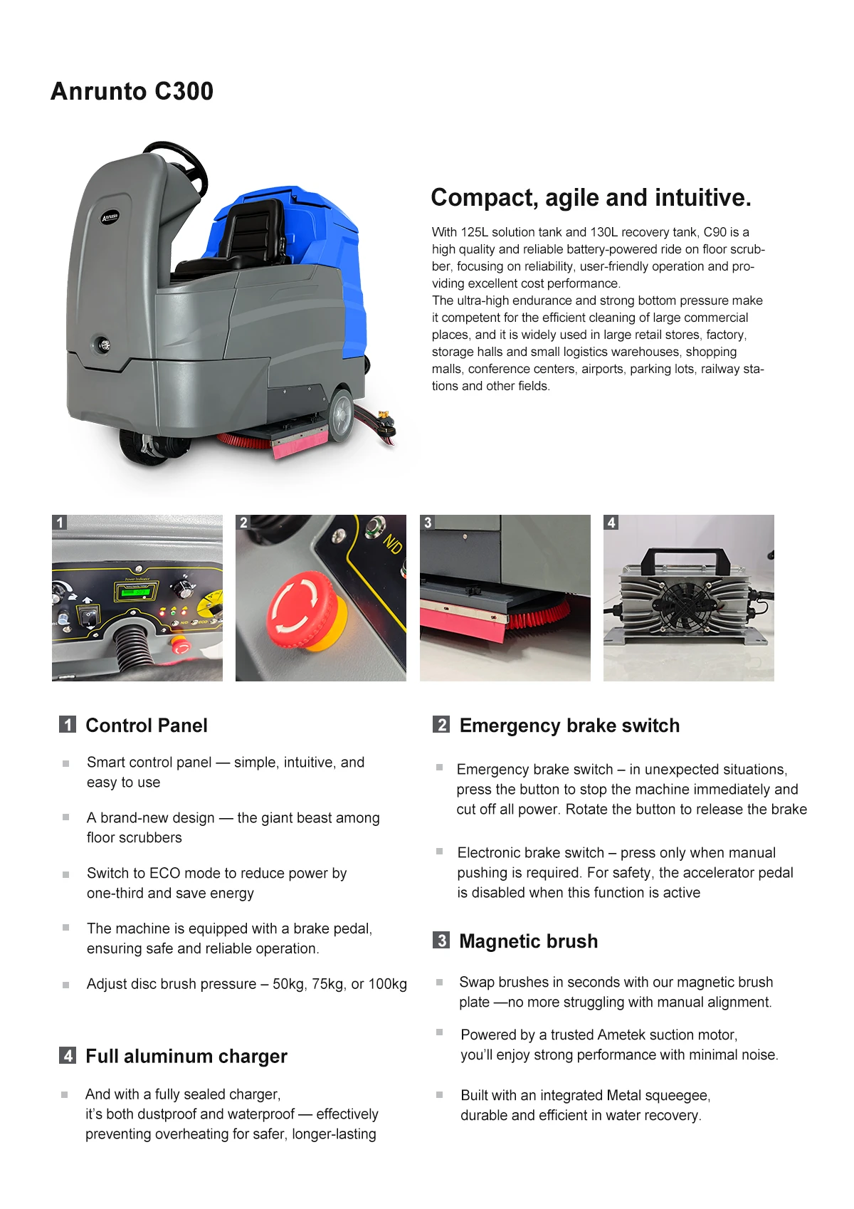 C300 RIDE ON FLOOR SCRUBBER C300 Ride On Floor Scrubber