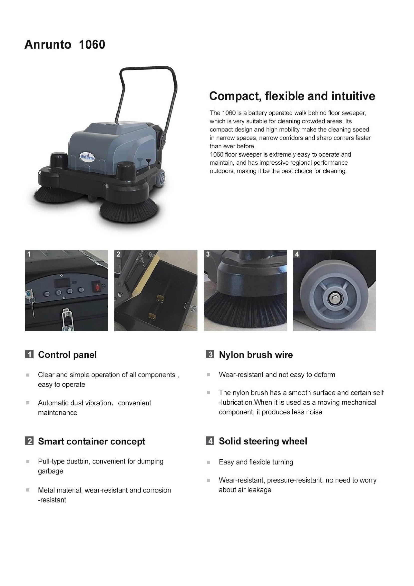 1060 Hand Push Floor Sweeper