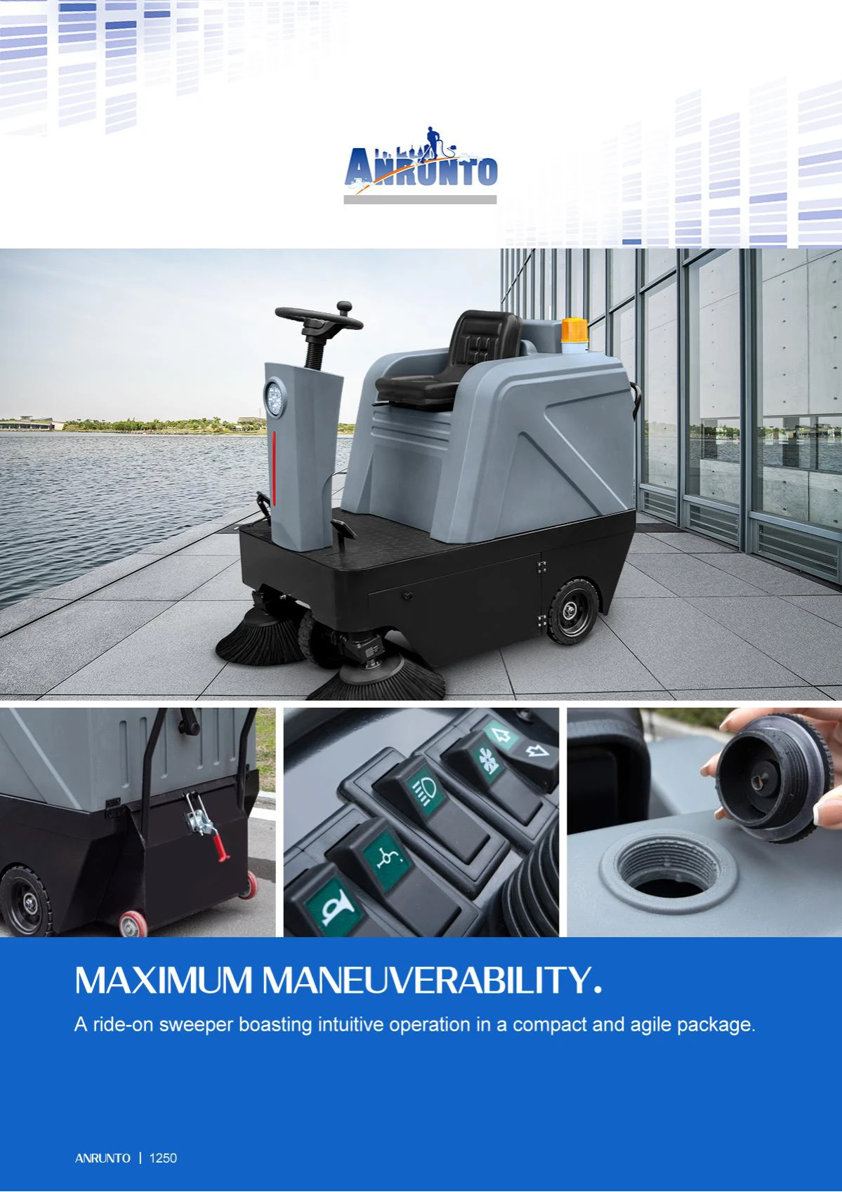 1250 Ride On Floor Sweeper