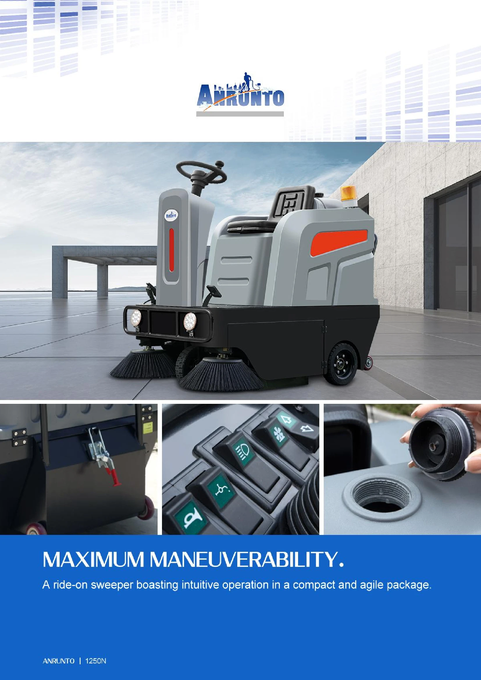 1250N Ride On Floor Sweeper